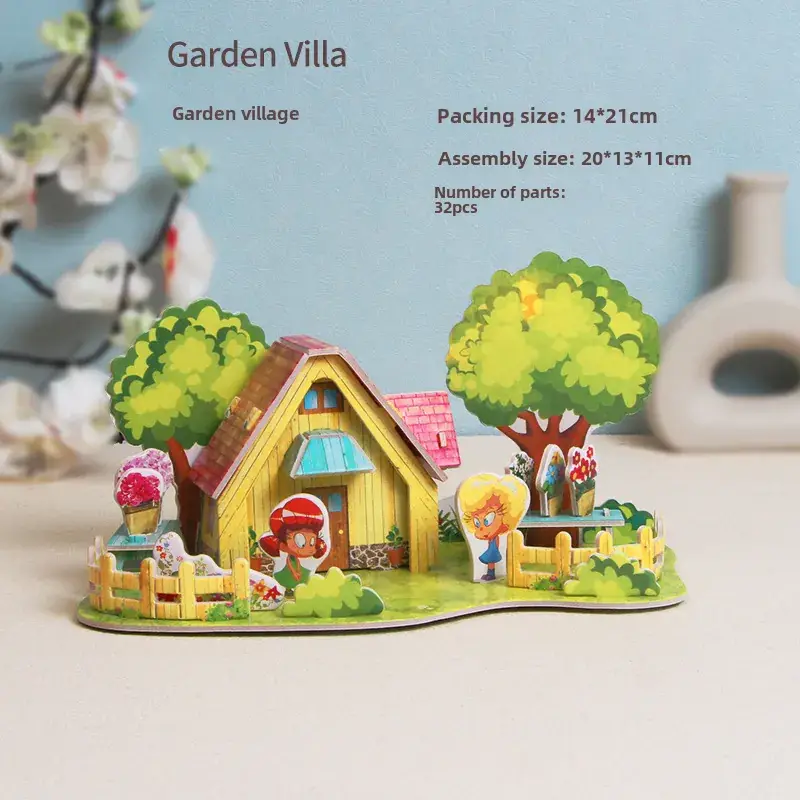 3D Tropical Cabin Puzzle for Kids Educational Toy