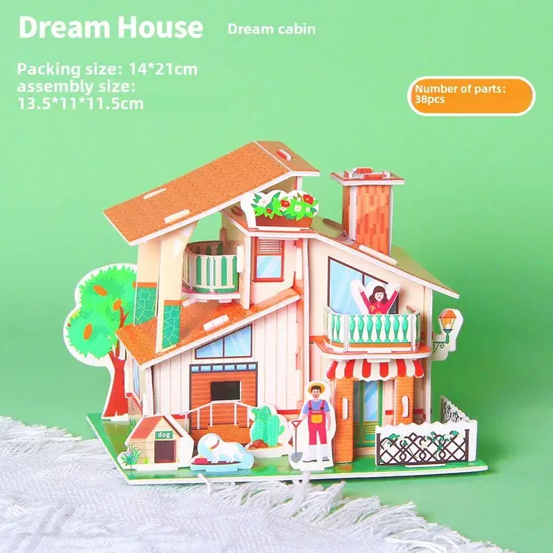 3D Tropical Cabin Puzzle for Kids Educational Toy