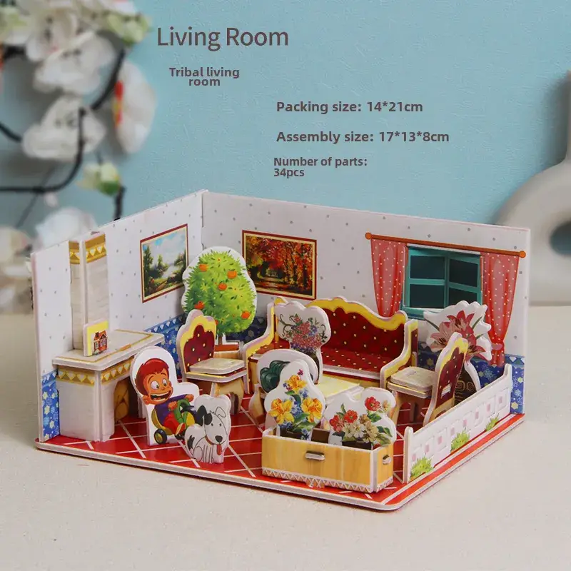 3D Tropical Cabin Puzzle for Kids Educational Toy