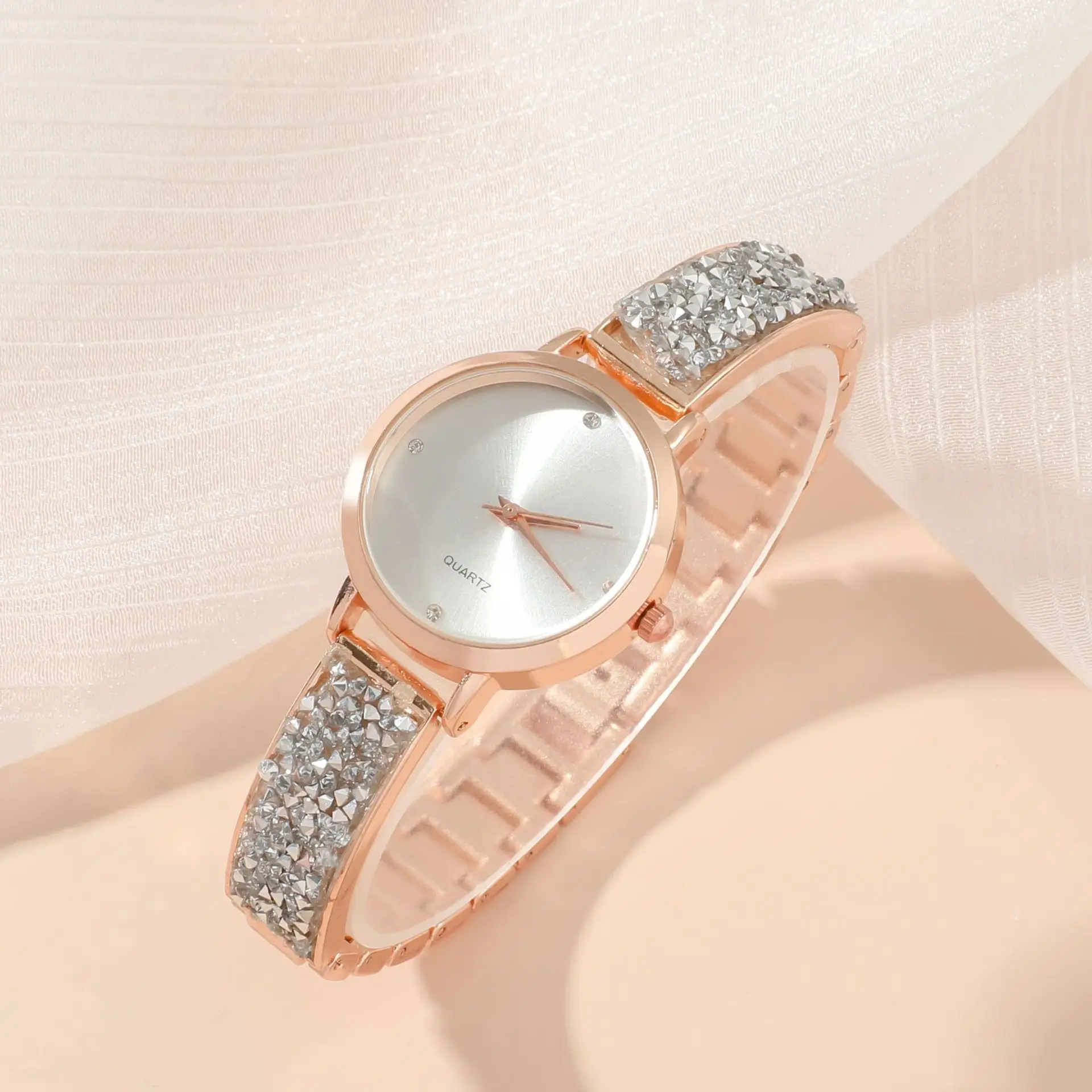 Women's Diamond Star Quartz Watch Set 5pcs