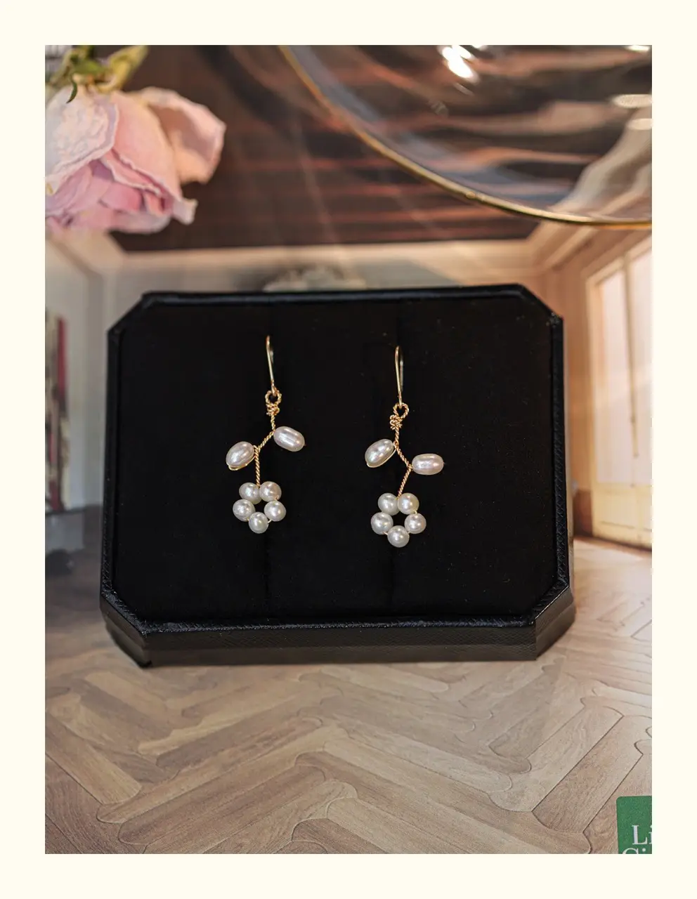 Natural Pearl Earrings with Flower Clip & Ear Clip — feature 10