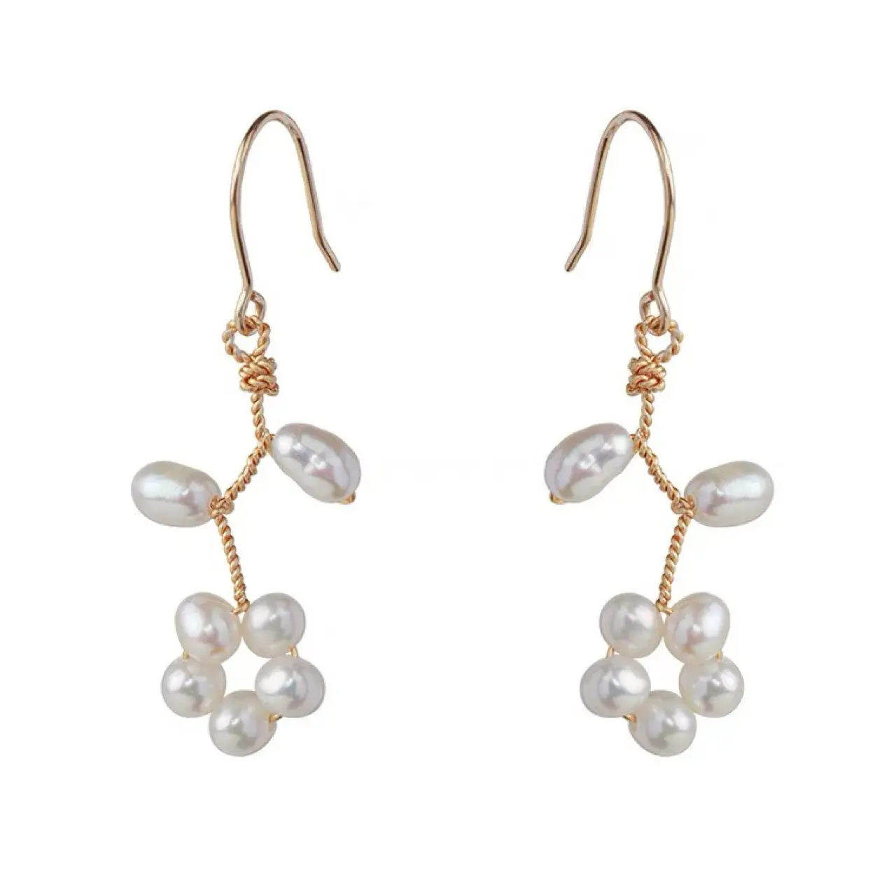 Natural Pearl Earrings with Flower Clip & Ear Clip — feature 3