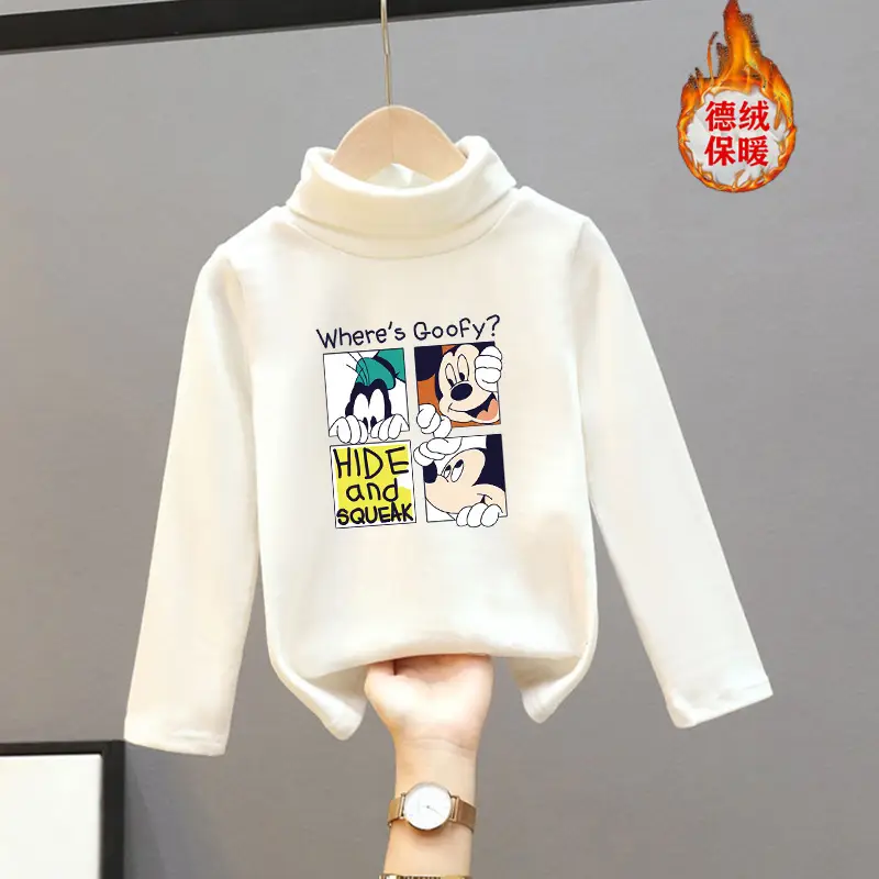 Girls Turtleneck Thermal Underwear Green Cartoon Print - Image 16