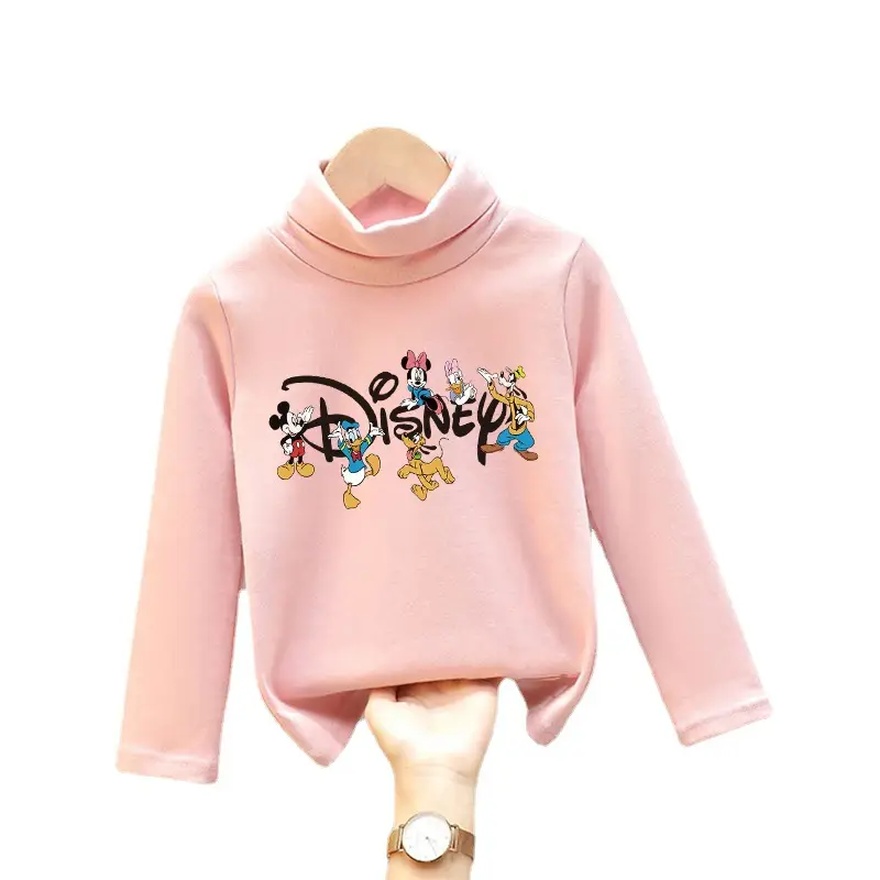 Girls Turtleneck Thermal Underwear Green Cartoon Print - Image 31