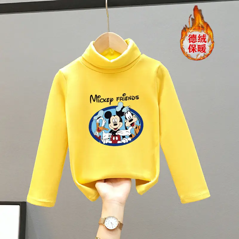Girls Turtleneck Thermal Underwear Green Cartoon Print - Image 13