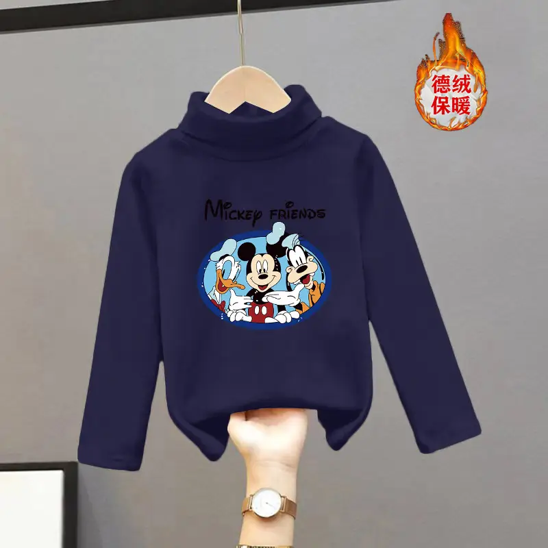Girls Turtleneck Thermal Underwear Green Cartoon Print - Image 15