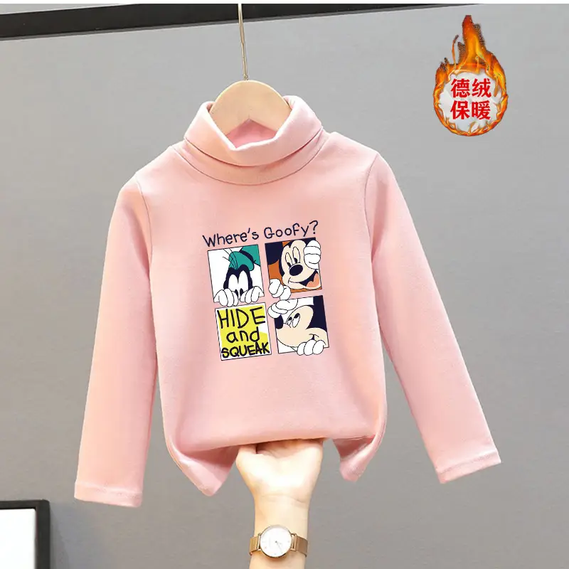 Girls Turtleneck Thermal Underwear Green Cartoon Print - Image 17