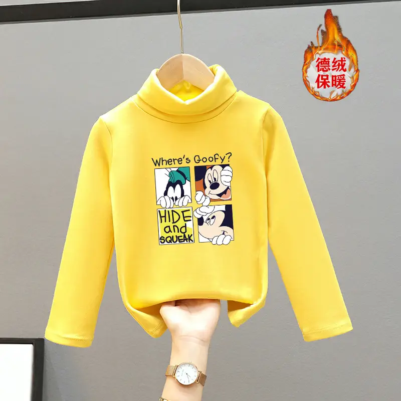Girls Turtleneck Thermal Underwear Green Cartoon Print - Image 18