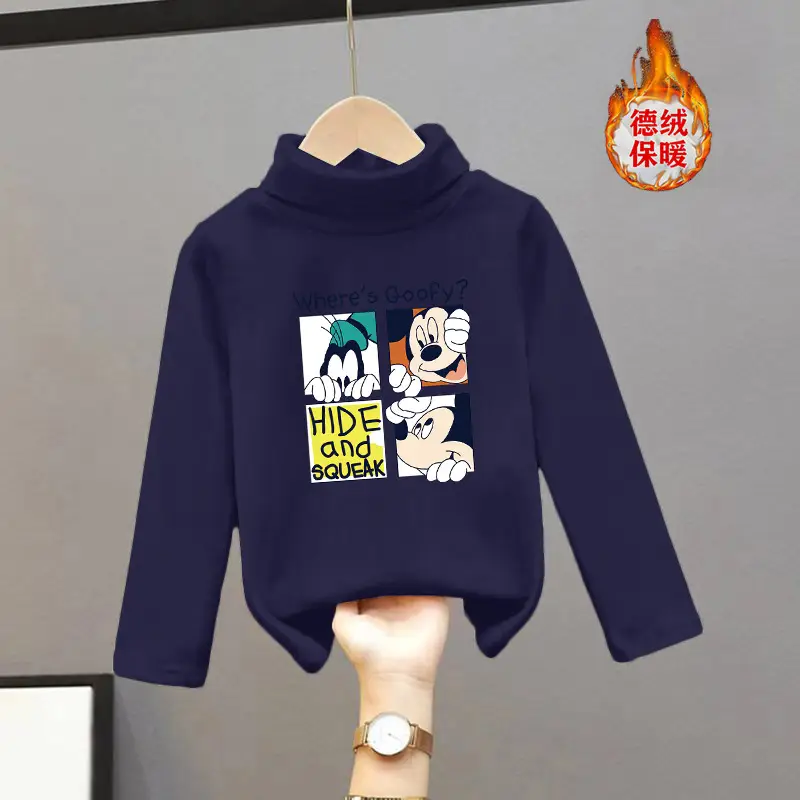 Girls Turtleneck Thermal Underwear Green Cartoon Print - Image 20
