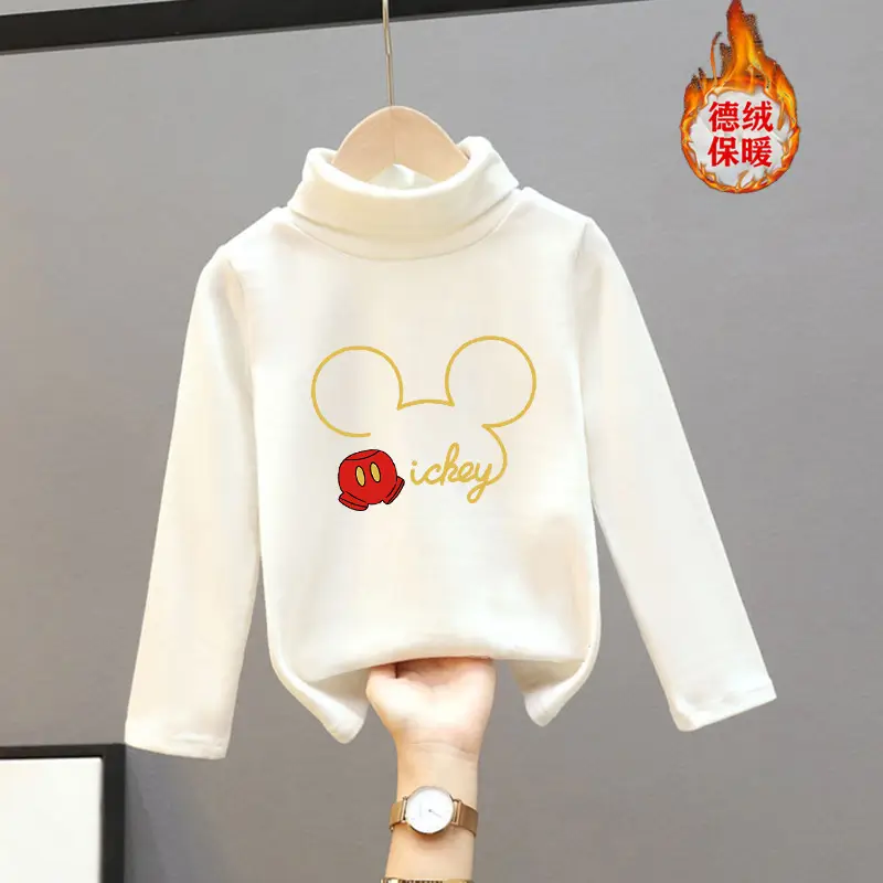 Girls Turtleneck Thermal Underwear Green Cartoon Print - Image 21