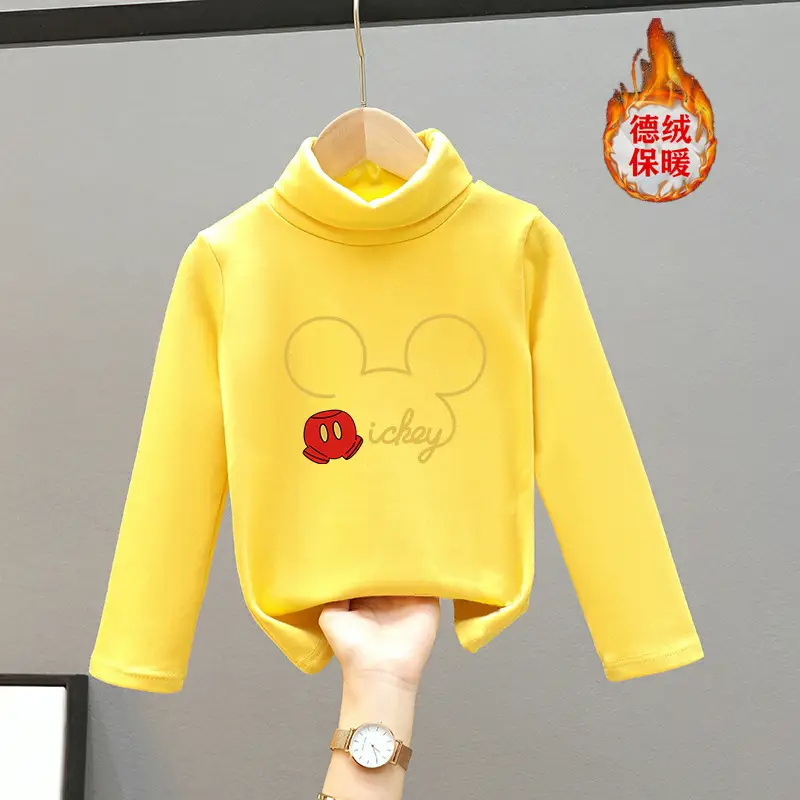 Girls Turtleneck Thermal Underwear Green Cartoon Print - Image 23
