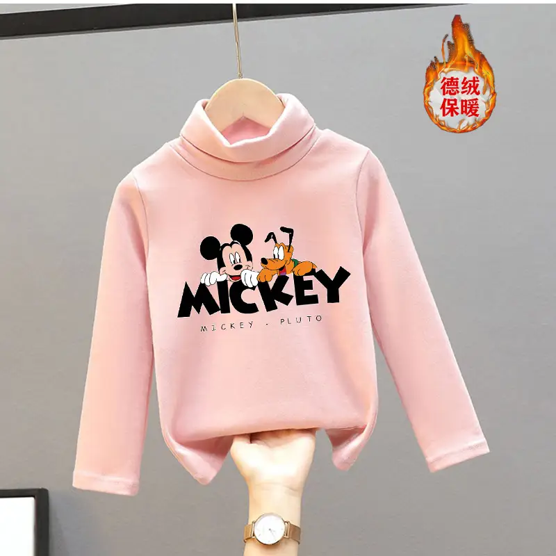 Girls Turtleneck Thermal Underwear Green Cartoon Print - Image 28