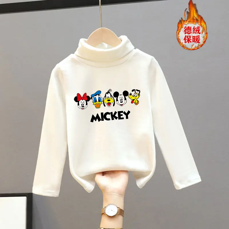 Girls Turtleneck Thermal Underwear Green Cartoon Print - Image 7