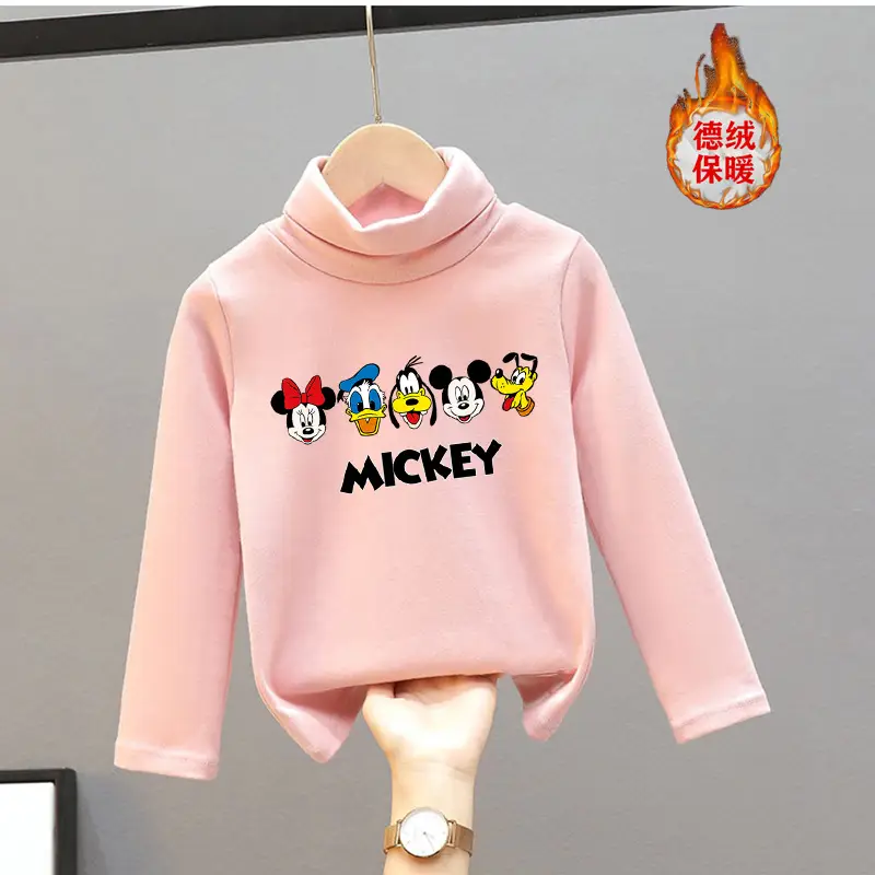 Girls Turtleneck Thermal Underwear Green Cartoon Print - Image 8
