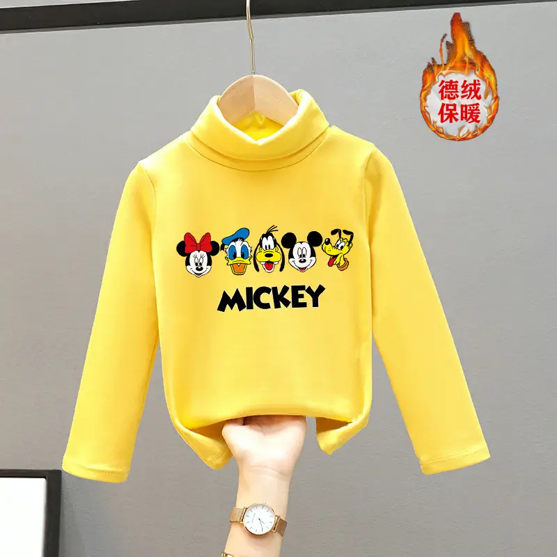 Girls Turtleneck Thermal Underwear Green Cartoon Print - Image 9