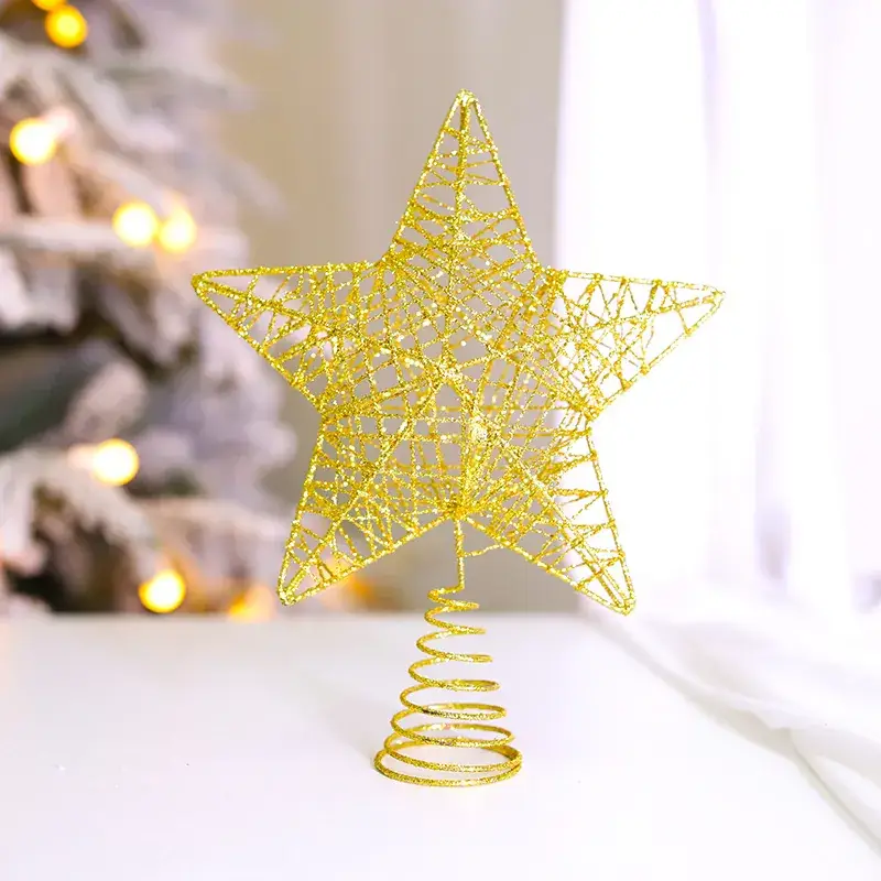 Golden 5-Pointed Star Christmas Tree Decoration