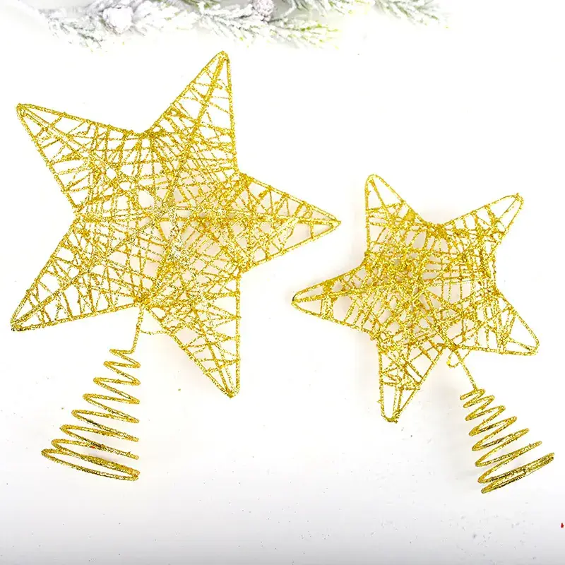 Golden 5-Pointed Star Christmas Tree Decoration