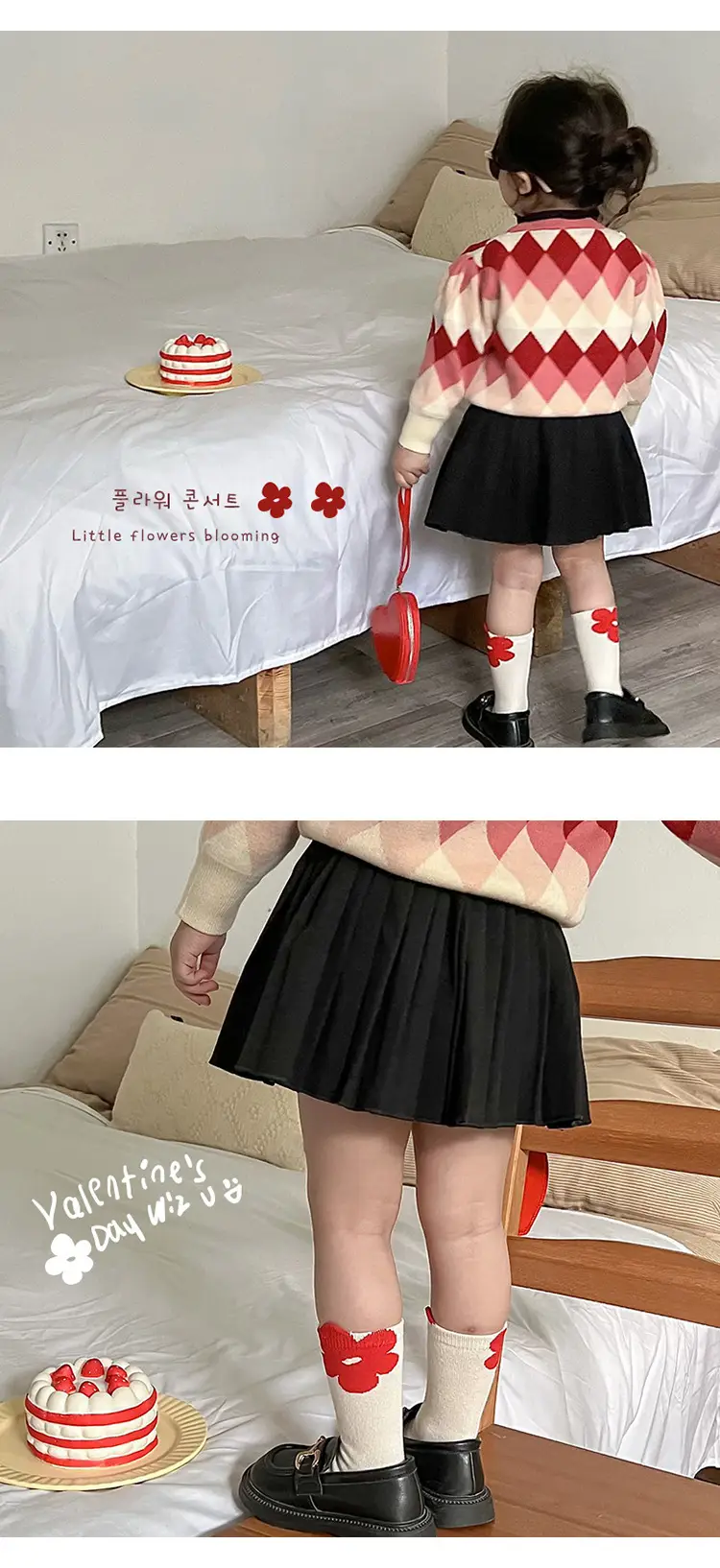 Red Beanie Flap Two-Lip Socks Cotton Spring 2023 — feature 9