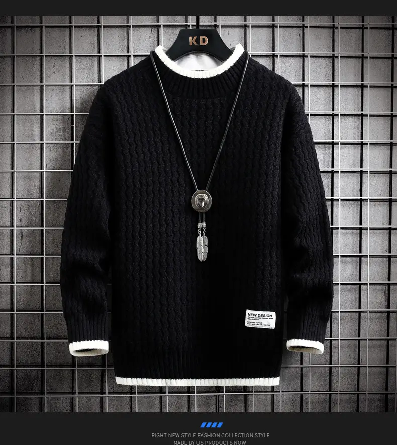 Men's Grey Knit Half Turtleneck Sweater Winter Wear — feature 10