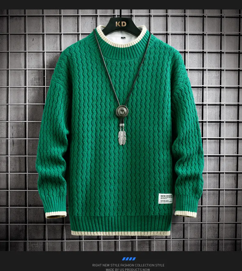Men's Grey Knit Half Turtleneck Sweater Winter Wear — feature 11