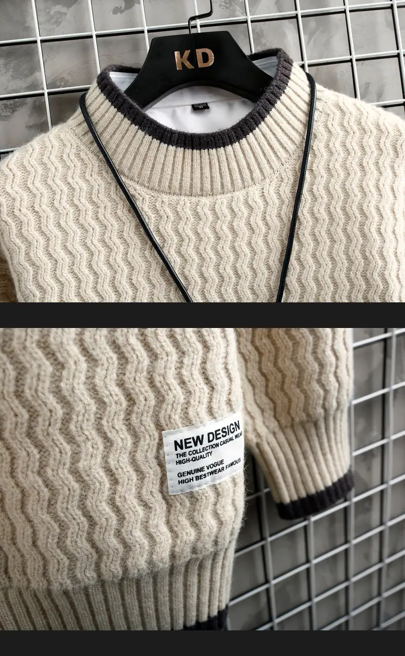 Men's Grey Knit Half Turtleneck Sweater Winter Wear — feature 12