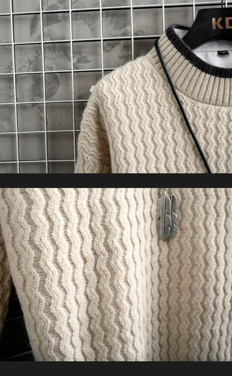 Men's Grey Knit Half Turtleneck Sweater Winter Wear — feature 13