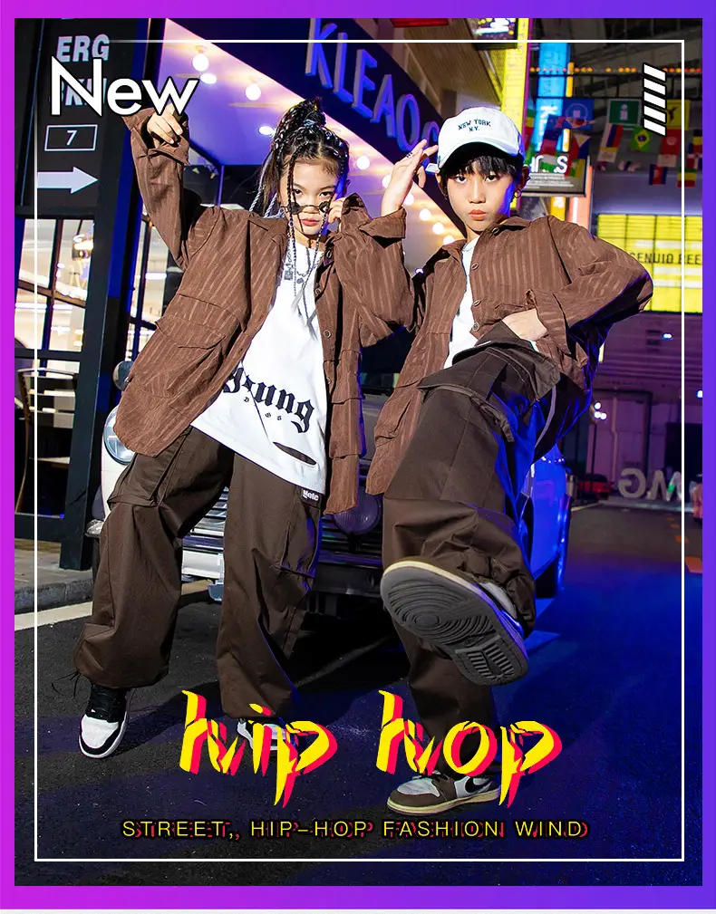 Hip-Hop Boys Brown Streetwear Suit Autumn Winter — feature 1