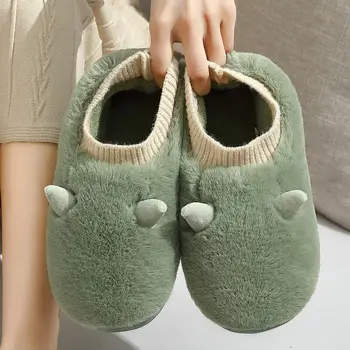 Cotton slippers men's non-slip waterproof down cotton slippers men's indoor warm home thick-soled wool slippers home wholesale — feature 7