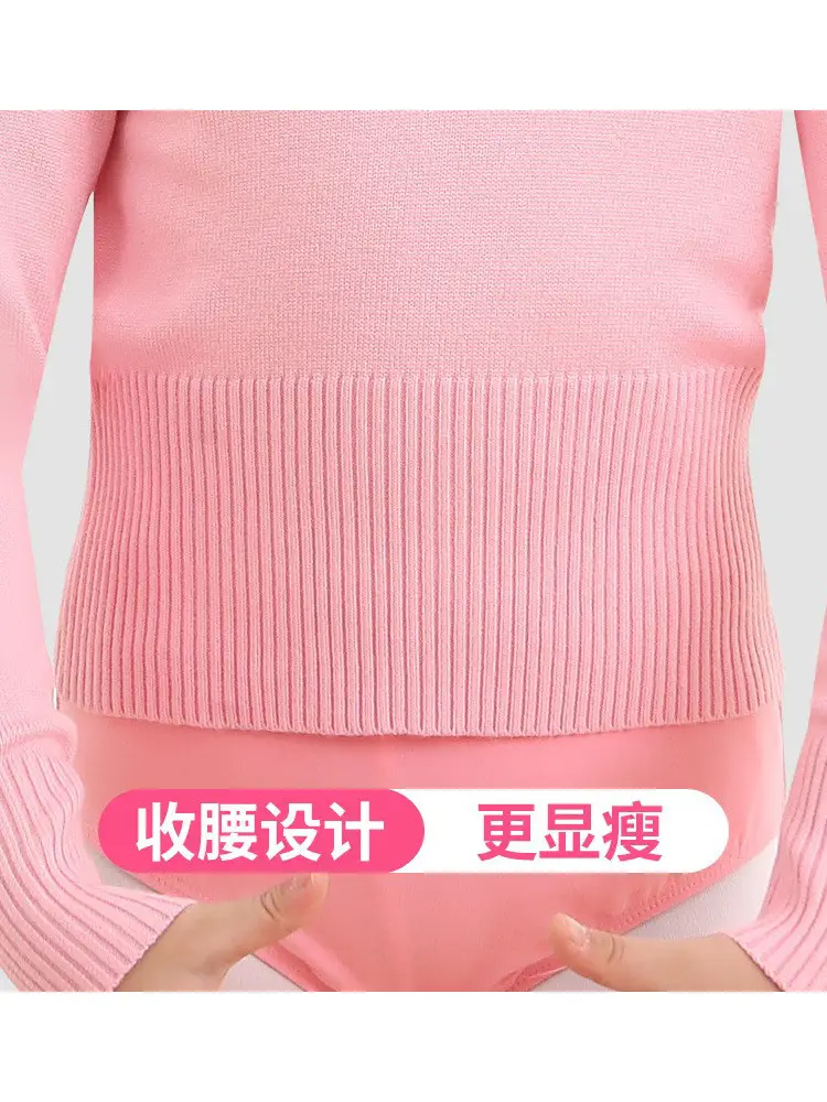 Girls Cotton V-Neck Sweaters Pink Blue Purple Grey - Image 12