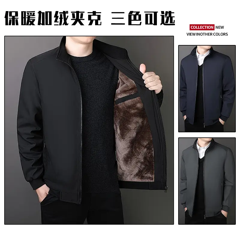 Men's Cross-Body Padded Coat Gray Velvet Padded Large