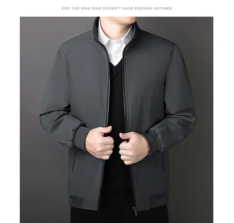Men's Cross-Body Padded Coat Gray Velvet Padded Large — feature 16