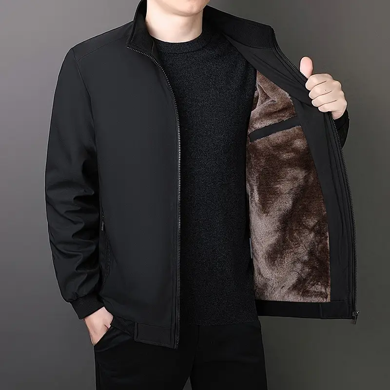 Men's Cross-Body Padded Coat Gray Velvet Padded Large