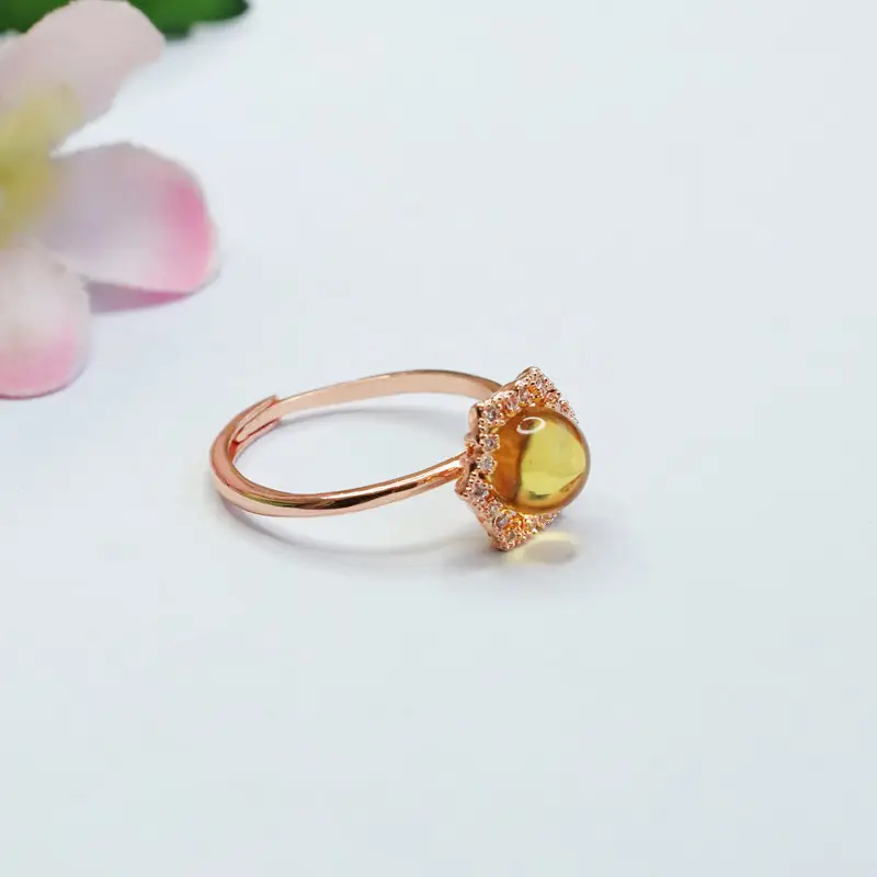 Guan Yu Natural Amber Ring for Women