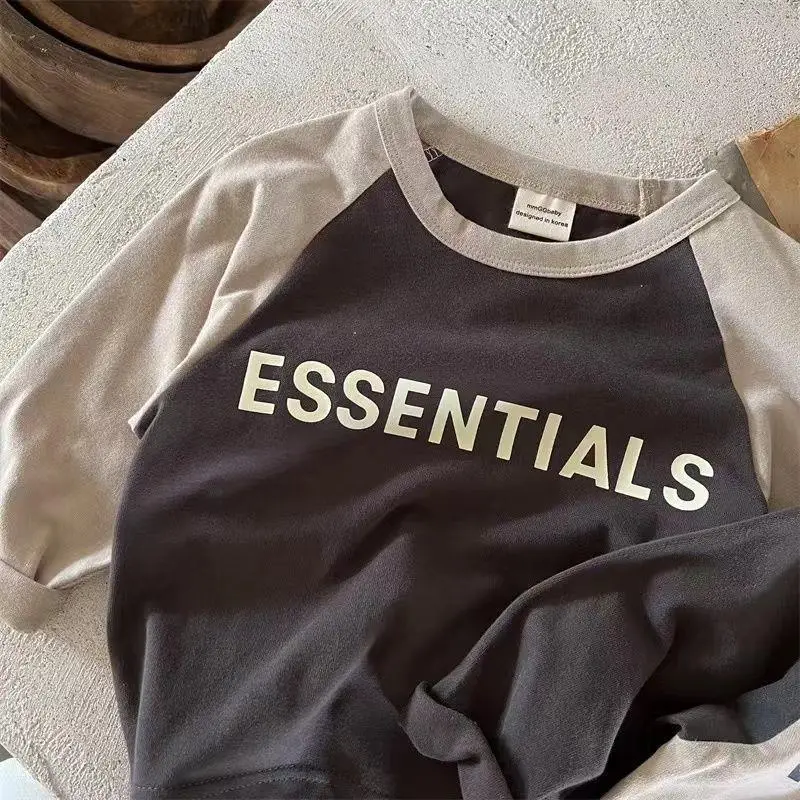 Children's Long Sleeve T-Shirt with "Essentials" Print - Image 6