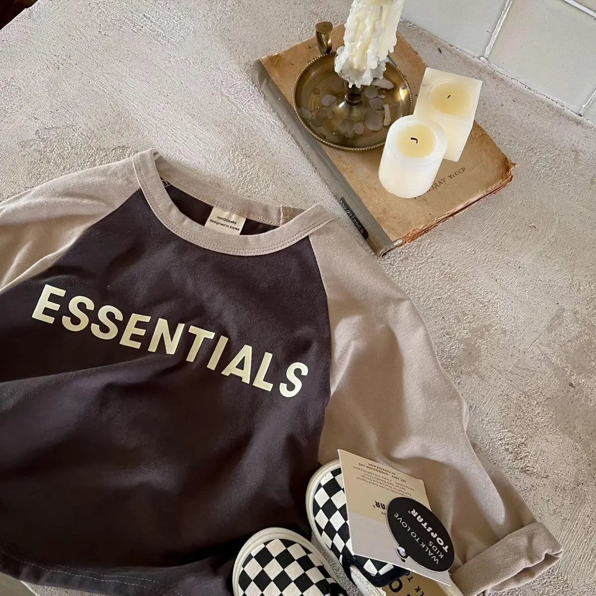 Children's Long Sleeve T-Shirt with "Essentials" Print — feature 4