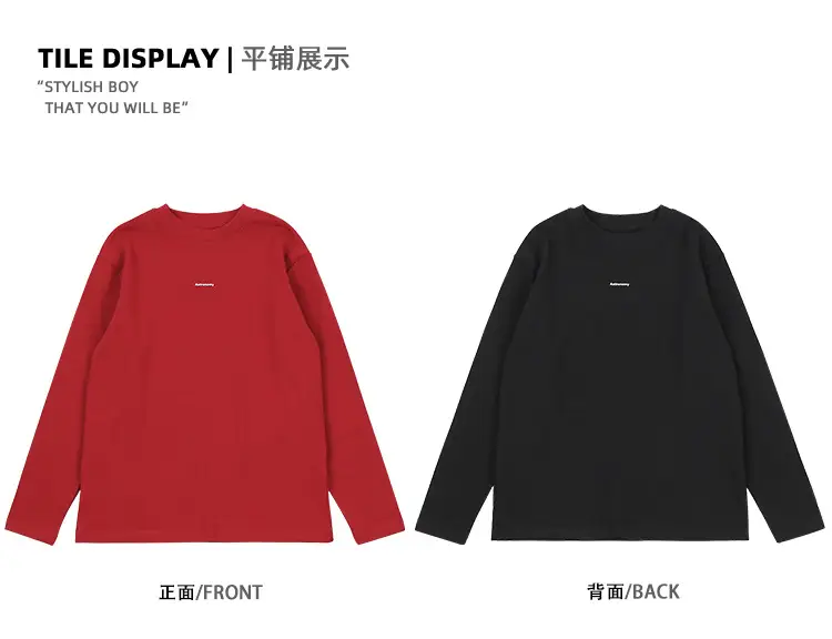 Red Long Sleeve T-Shirt for Girls Boys Medium Large — feature 29