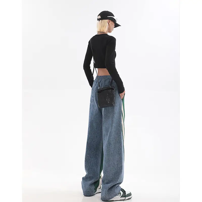 Women's 2023 Blue Jeans American Style Loose Wide-leg Pants — feature 11