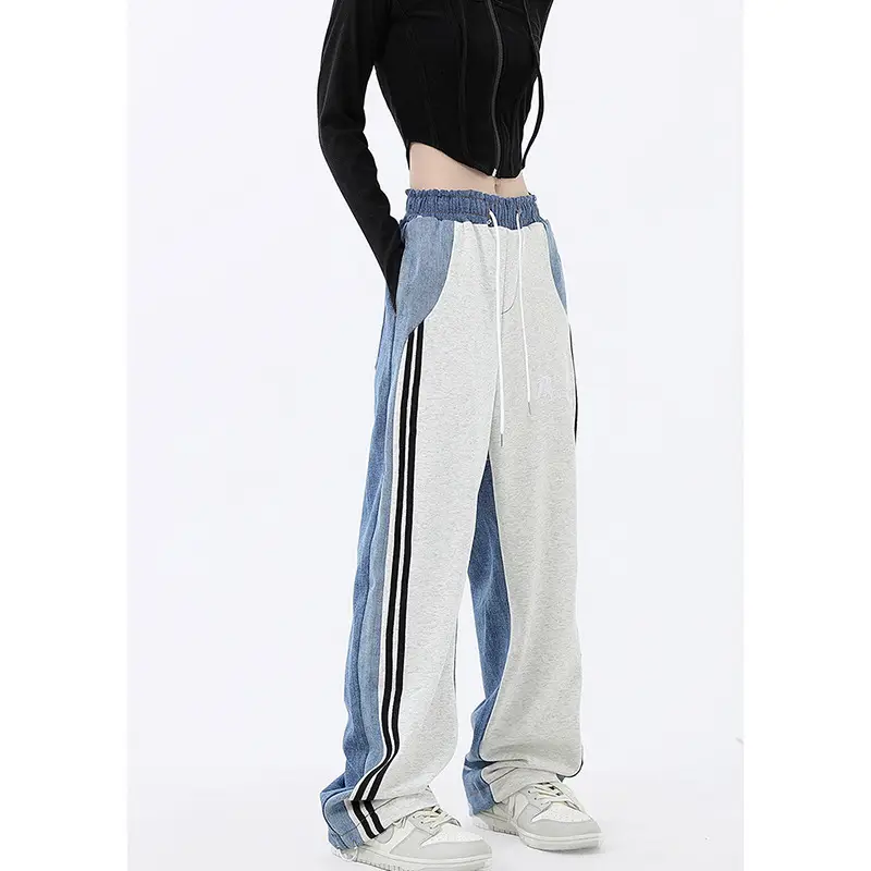 Women's 2023 Blue Jeans American Style Loose Wide-leg Pants — feature 13