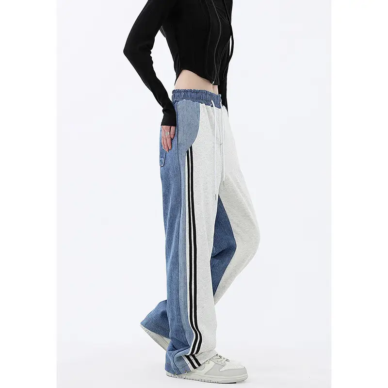 Women's 2023 Blue Jeans American Style Loose Wide-leg Pants — feature 14