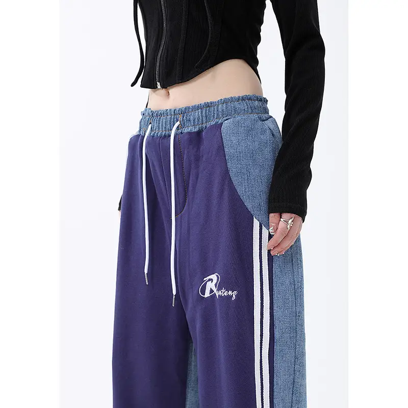 Women's 2023 Blue Jeans American Style Loose Wide-leg Pants — feature 16