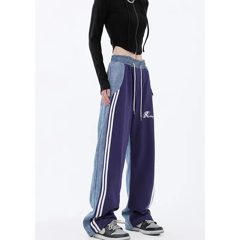 Women's 2023 Blue Jeans American Style Loose Wide-leg Pants — feature 19