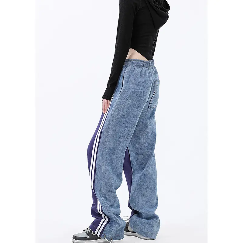Women's 2023 Blue Jeans American Style Loose Wide-leg Pants — feature 20