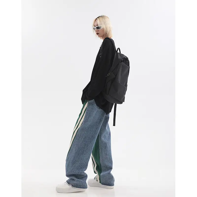Women's 2023 Blue Jeans American Style Loose Wide-leg Pants — feature 8