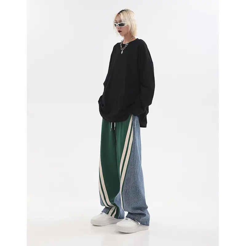 Women's 2023 Blue Jeans American Style Loose Wide-leg Pants — feature 9