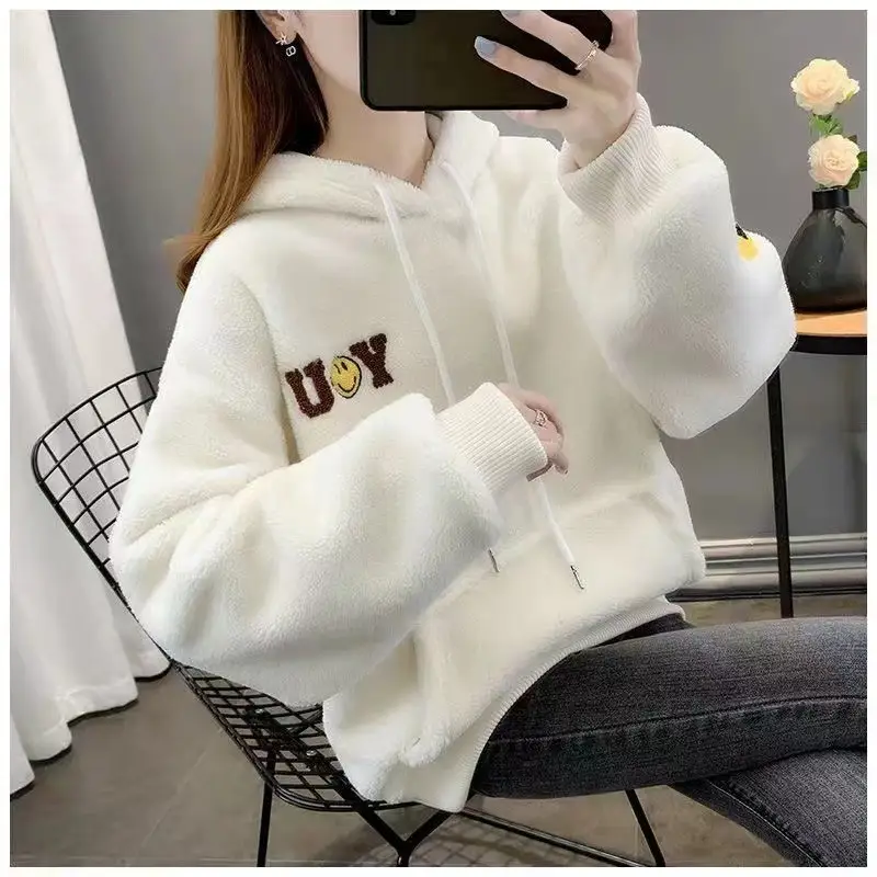 Pink Fleece Hoodie Women's Fitted Winter Coat — feature 6