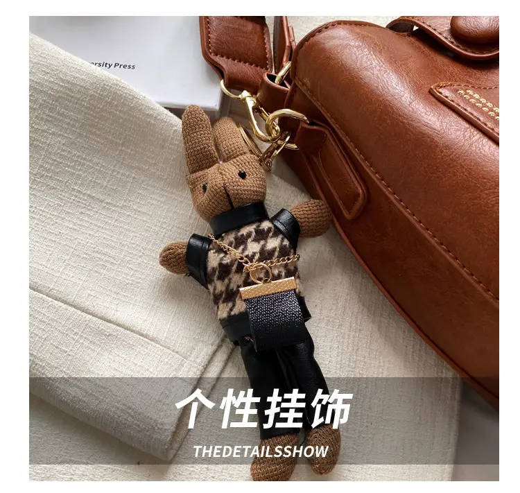 Women's Brown Leather Shoulder Bag with Crossbody Strap — feature 13