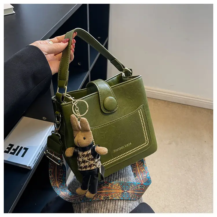 Women's Brown Leather Shoulder Bag with Crossbody Strap — feature 41