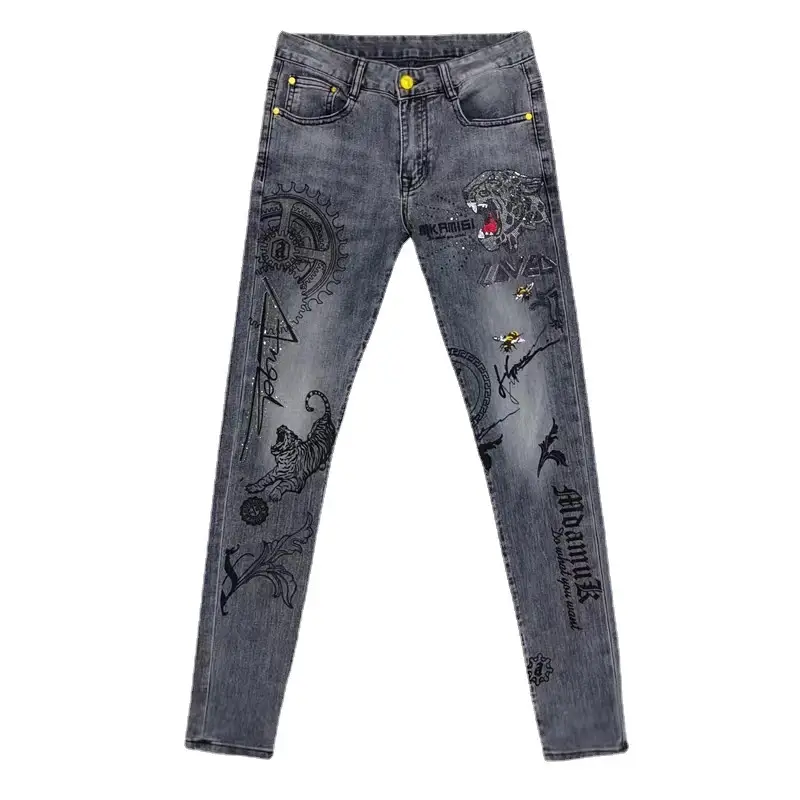 Men Fleece Lined Slim Fit Jeans Autumn Winter - Image 9