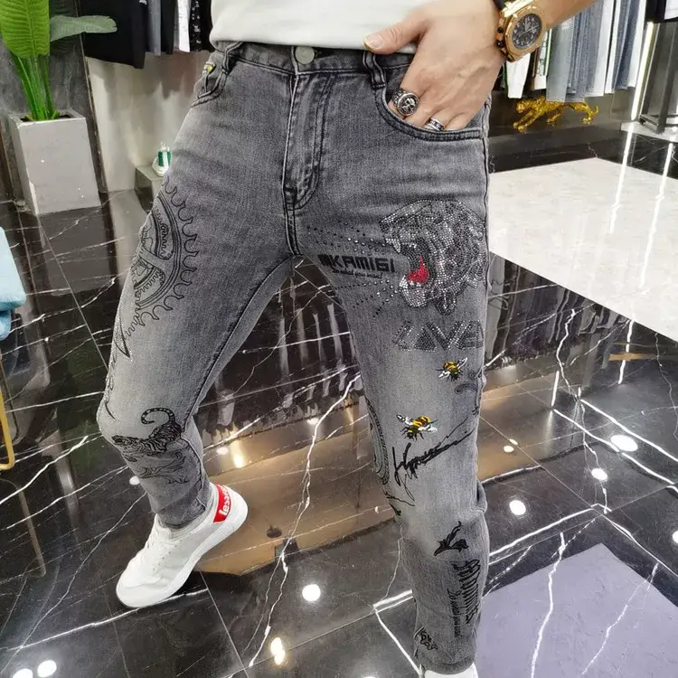 Men Fleece Lined Slim Fit Jeans Autumn Winter — feature 10