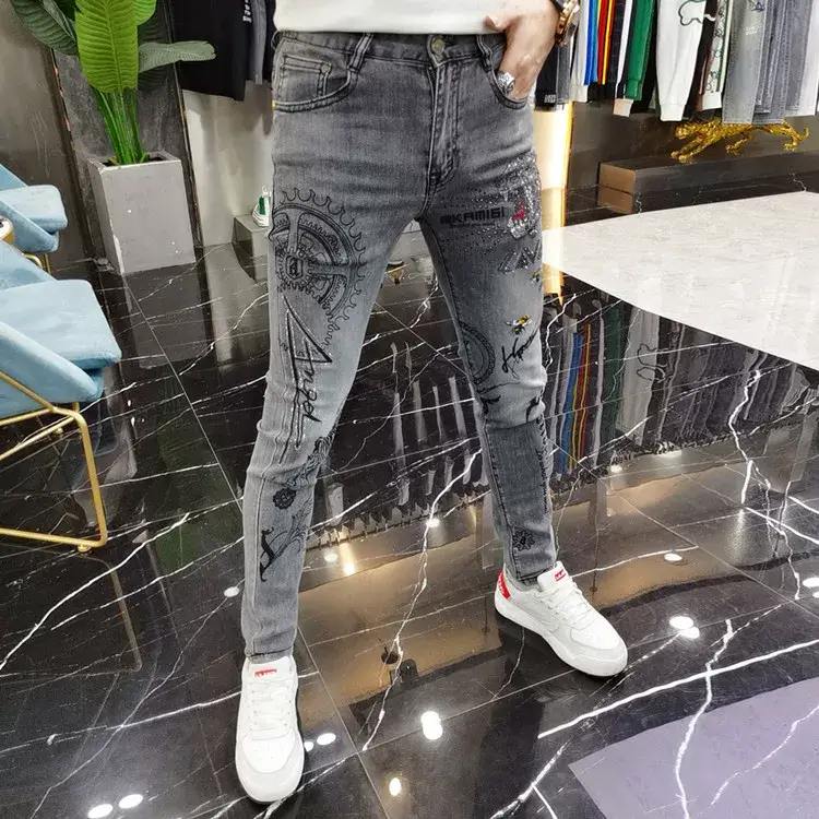 Men Fleece Lined Slim Fit Jeans Autumn Winter — feature 11